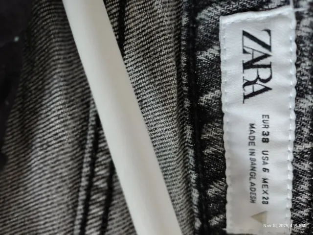 Pantalones Zara Talla M/38 Negros/Grises