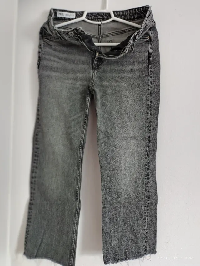 Pantalones Zara Talla M/38 Negros/Grises