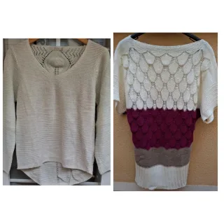 Jersey mujer morado y blanco