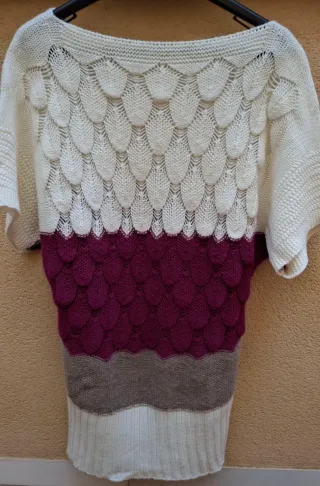 Jersey mujer morado y blanco