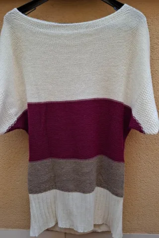 Jersey mujer morado y blanco