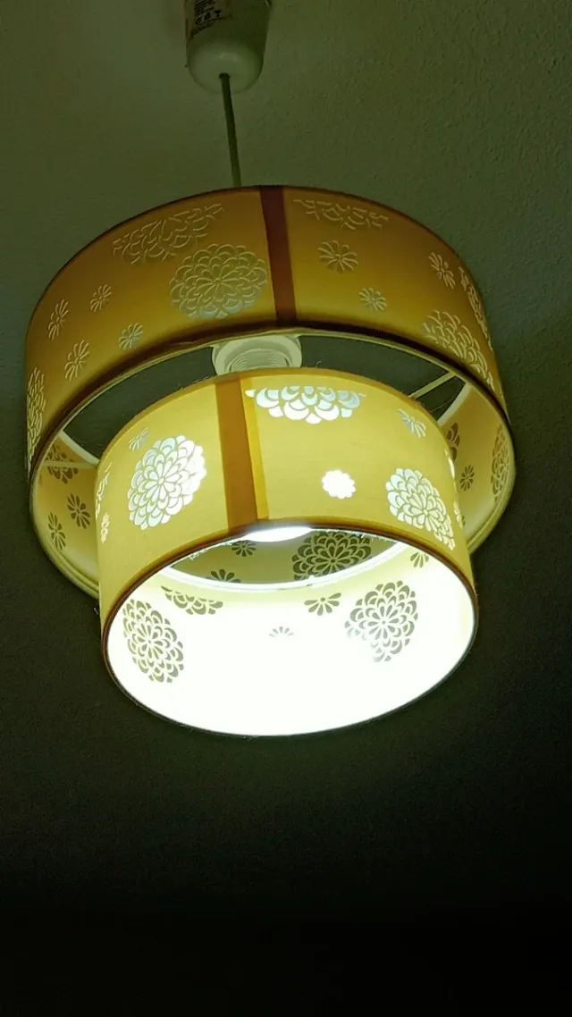 2 Lámparas de techo de tela con diseño floral