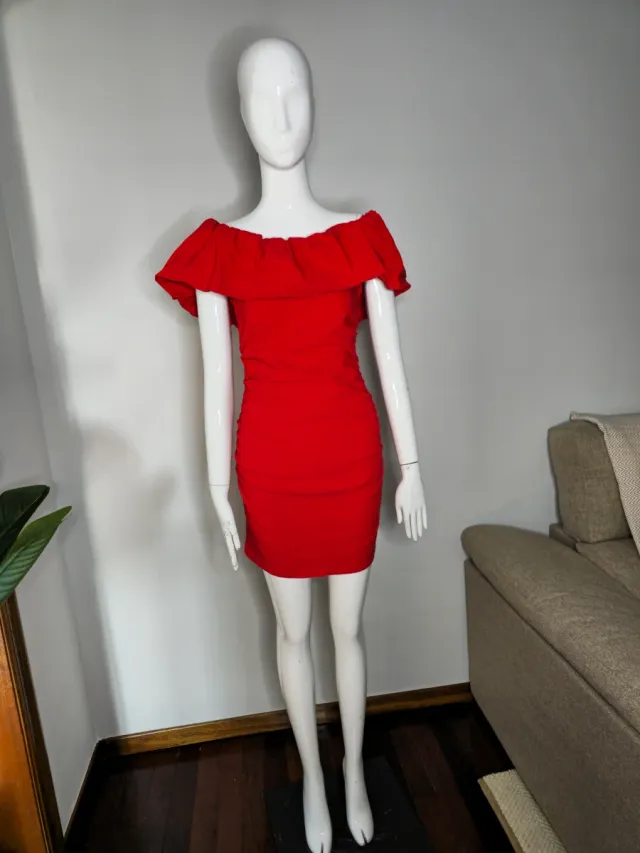 Vestido rojo con volantes
