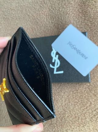 Porta carte di credito Yves Saint Laurent Nero Dorato
