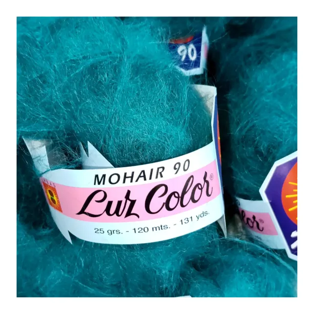 Lote 20 ovillos lana Mohair 212 verde