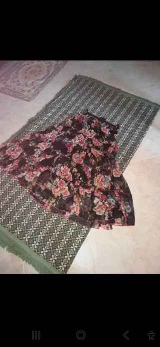 Gonna lunga floreale multistrato