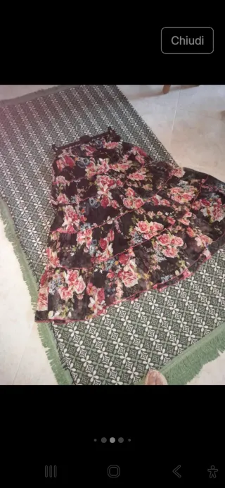 Gonna lunga floreale multistrato