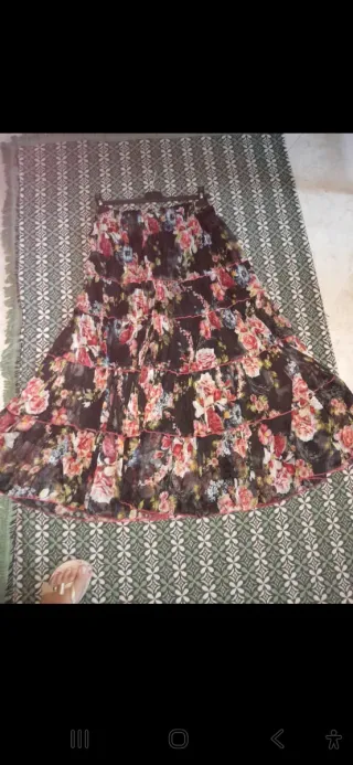 Gonna lunga floreale multistrato