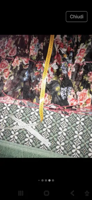 Gonna lunga floreale multistrato