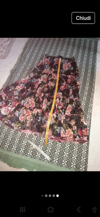 Gonna lunga floreale multistrato