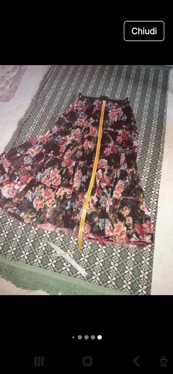 Gonna lunga floreale multistrato