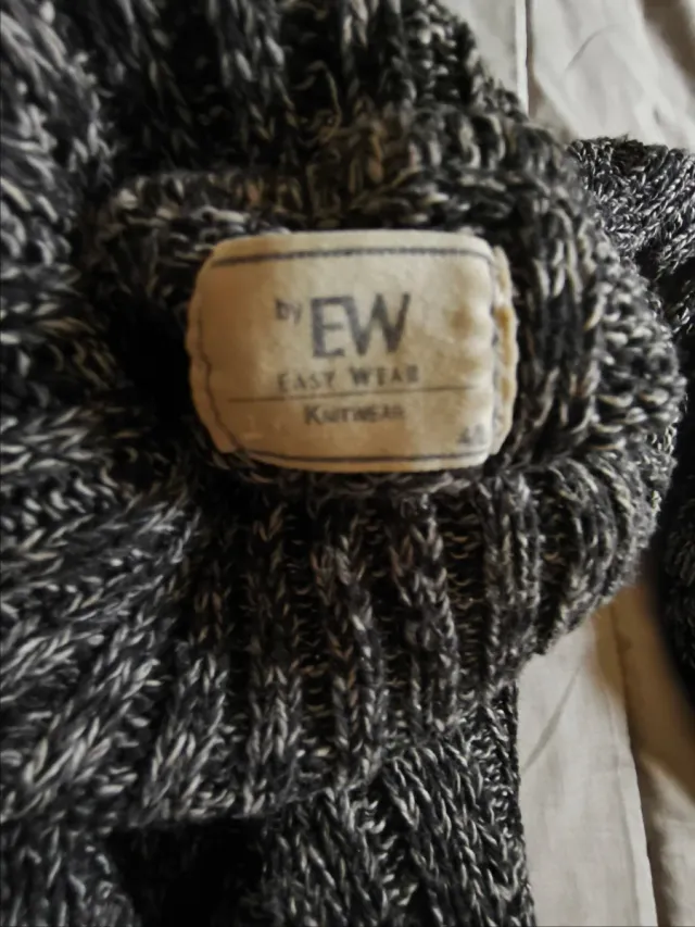 Jersey de punto gris hombre cuello alto talla XXL