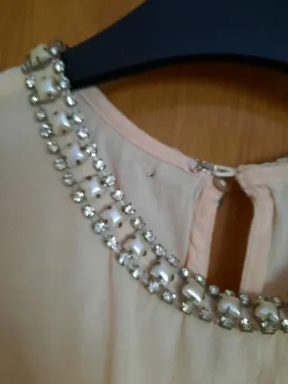 Top pedrería rosa y plateado