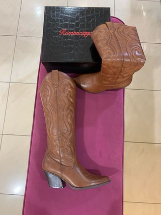 Stivali texani alti camel