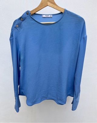 Blusa Mango Azul Talla M