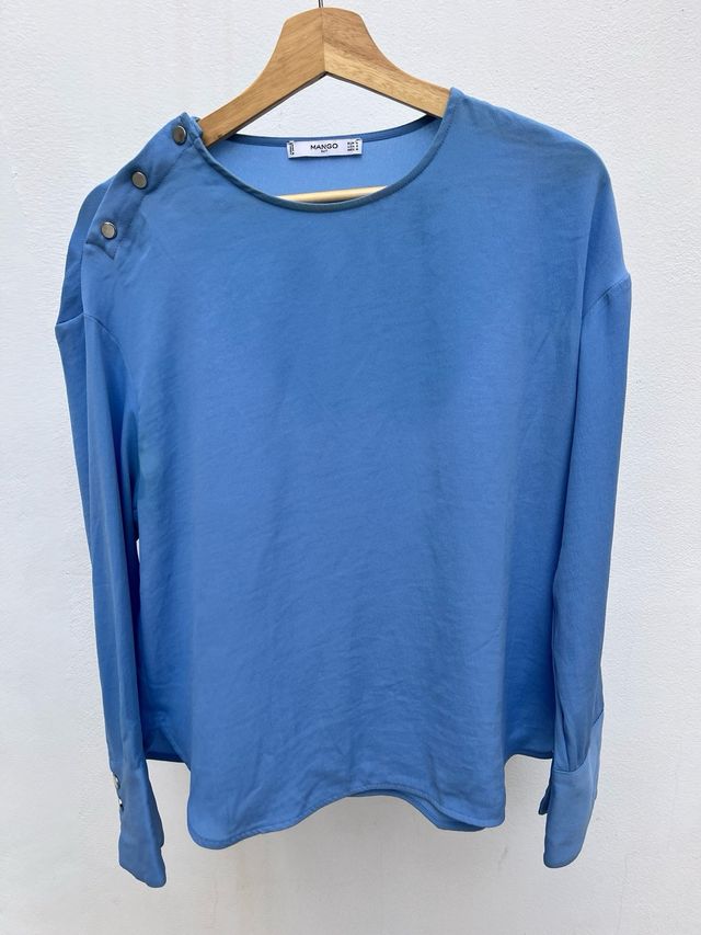 Blusa Mango Azul Talla M