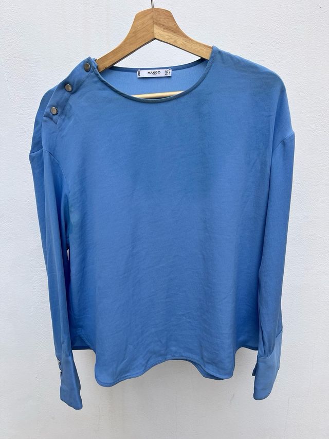 Blusa Mango Azul Talla M