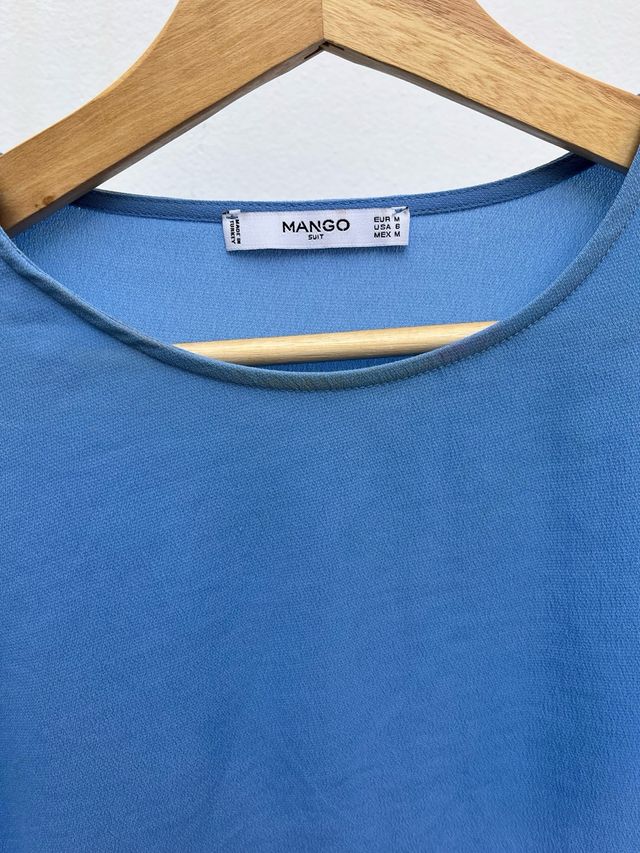 Blusa Mango Azul Talla M