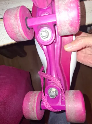 Patines infantiles blancos y rosas T36