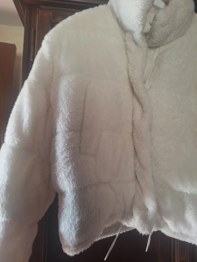 Bomber pelo acolchada blanca