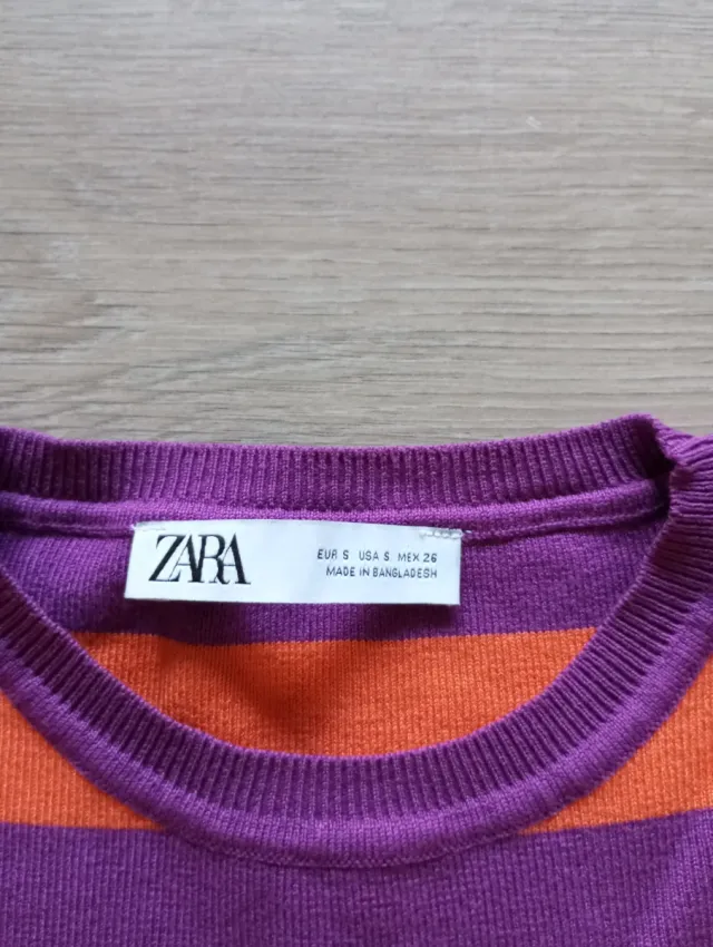 Jersey Zara rayas naranja y morado