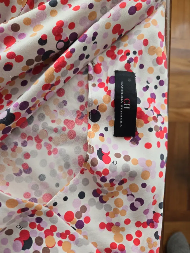 Vestido Seda Estampado Multicolor