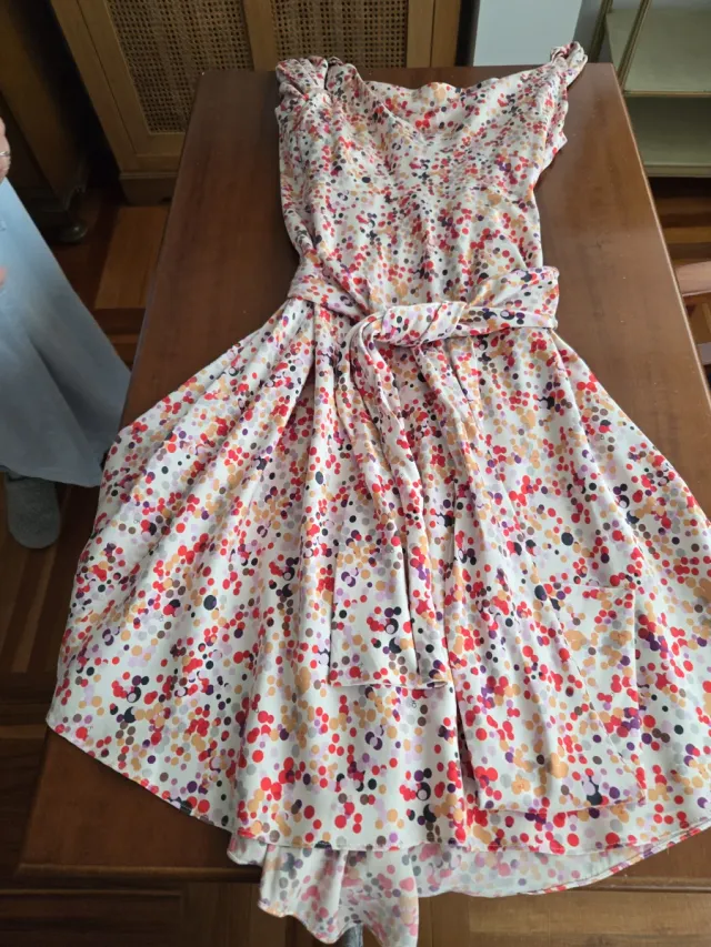 Vestido Seda Estampado Multicolor