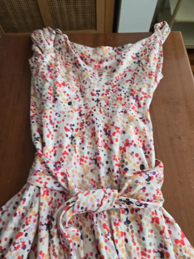 Vestido Seda Estampado Multicolor