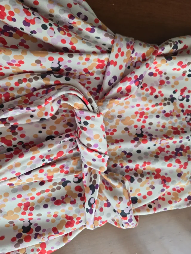 Vestido Seda Estampado Multicolor