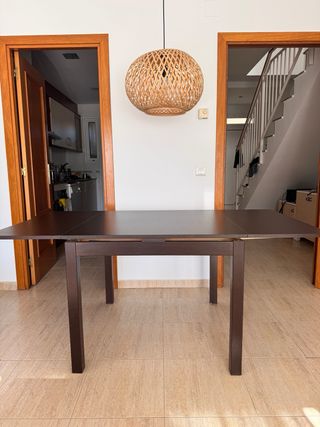 Mesa extensible madera marrón oscuro