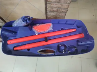 Juego bádminton con red , soporte y 4 raquetas