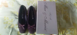 Zapatos cuña ante marrón talla 38