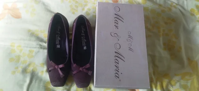 Zapatos cuña ante marrón talla 38