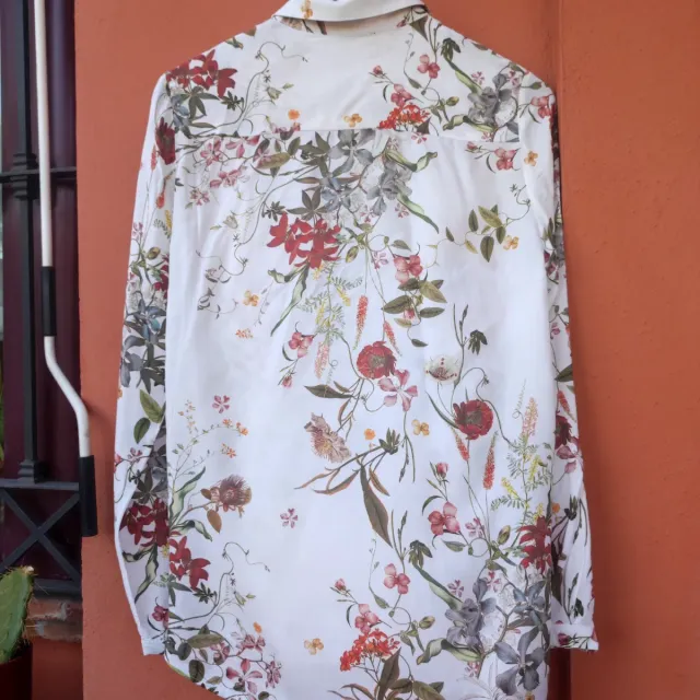 Camisa estampada floral blanca