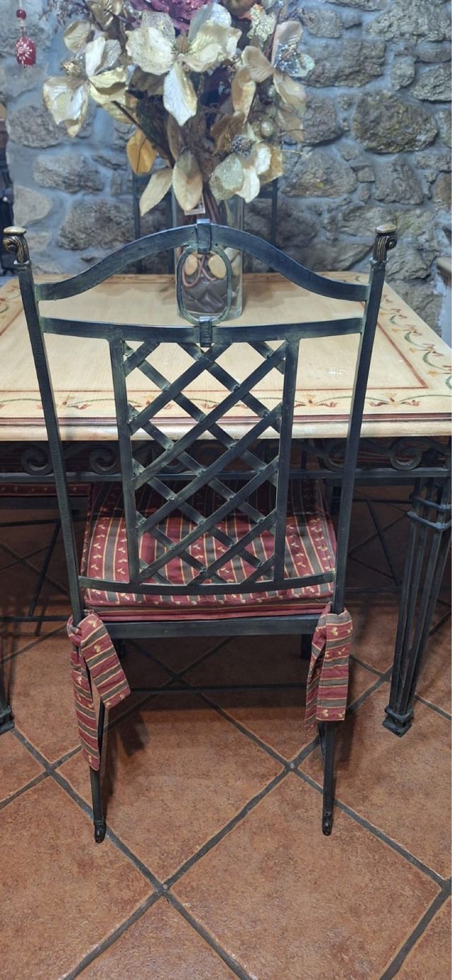 Conjunto mesa y 4 sillas forja