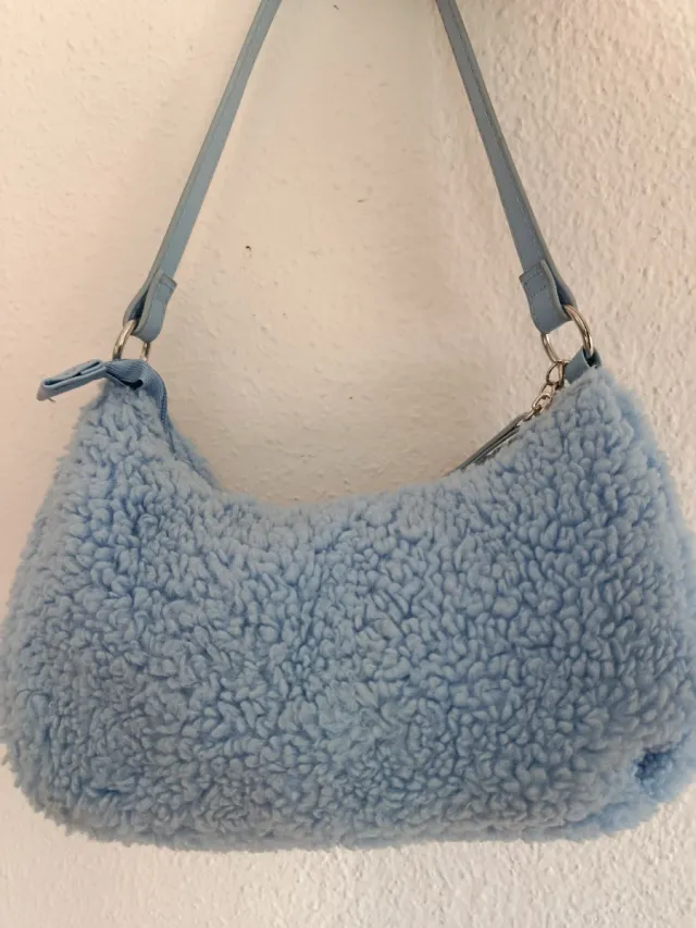 Bolso peludo azul Stitch Disney cadenas+monedero