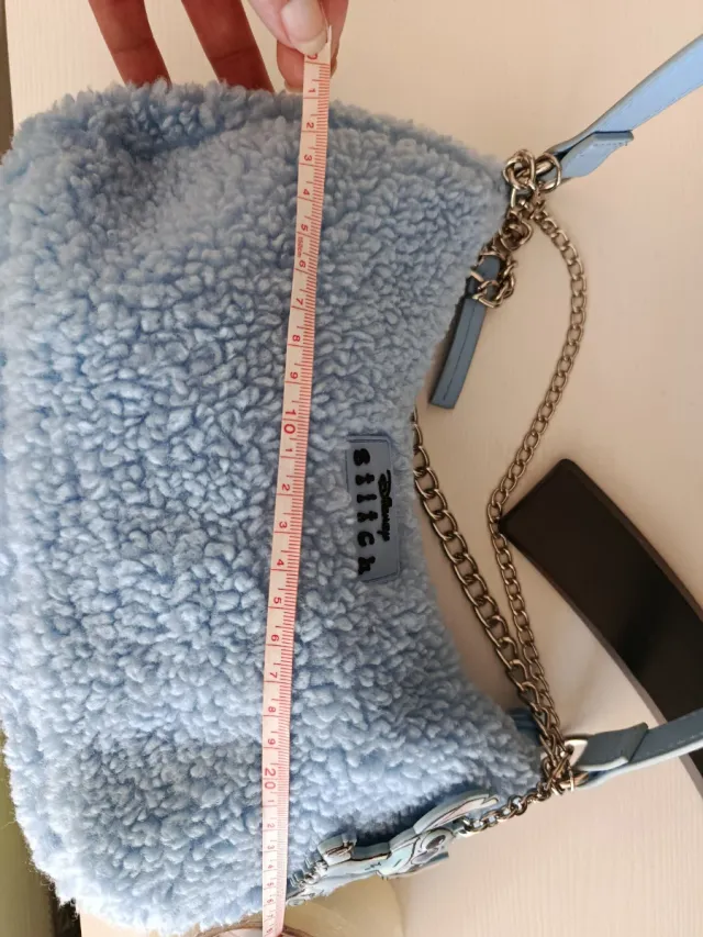 Bolso peludo azul Stitch Disney cadenas+monedero