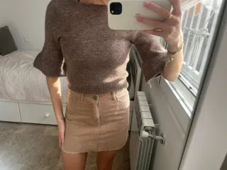 Falda pana Pull&Bear beige