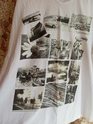 Camiseta Algodón Estampada Manga Larga Talla 52