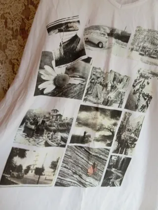 Camiseta Algodón Estampada Manga Larga Talla 52