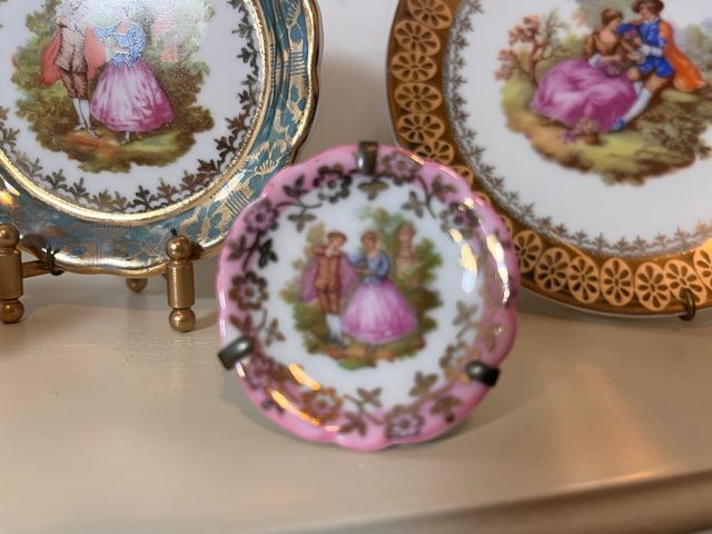 Set di 7 Piatti Limoges Francia Romantici
