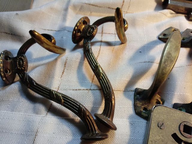 Tiradores Pomos Puerta Antiguos Metal Plateado