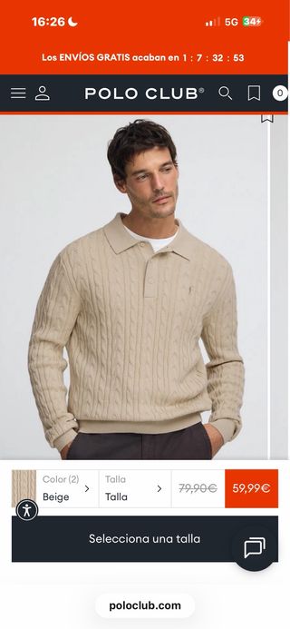 Polo Club Jersey de punto beige