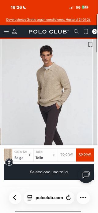 Polo Club Jersey de punto beige