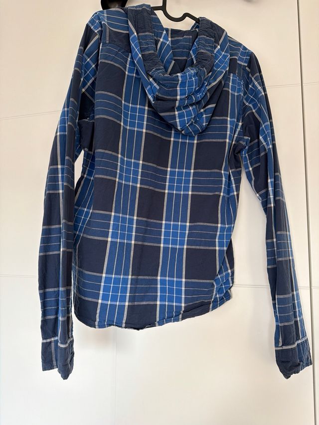 Camisa Hollister cuadros azul y blanco