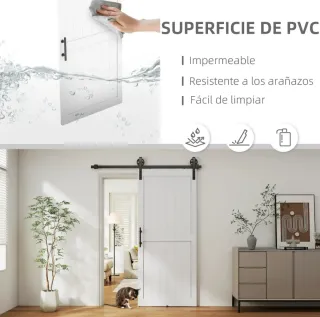 Puerta corredera granero (91,5x213,5x6) Herrajes