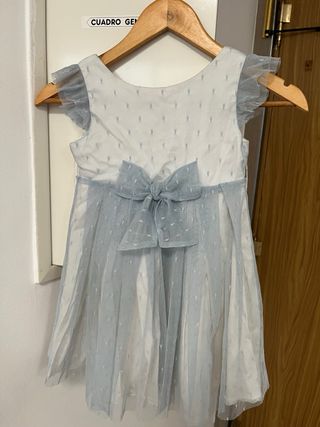 Vestido niña fiesta azul y blanco