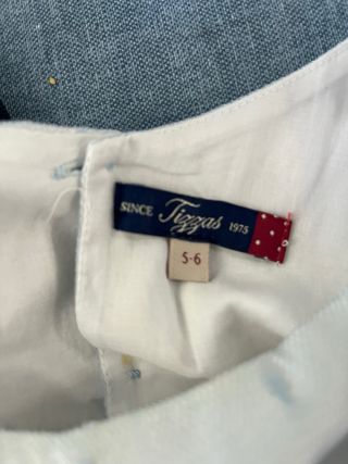 Vestido niña fiesta azul y blanco