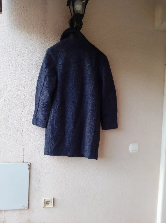 Chaquetón azul y gris mujer