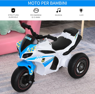 Moto Giocattolo a 3 Ruote per Bambini 18-36 Mesi,